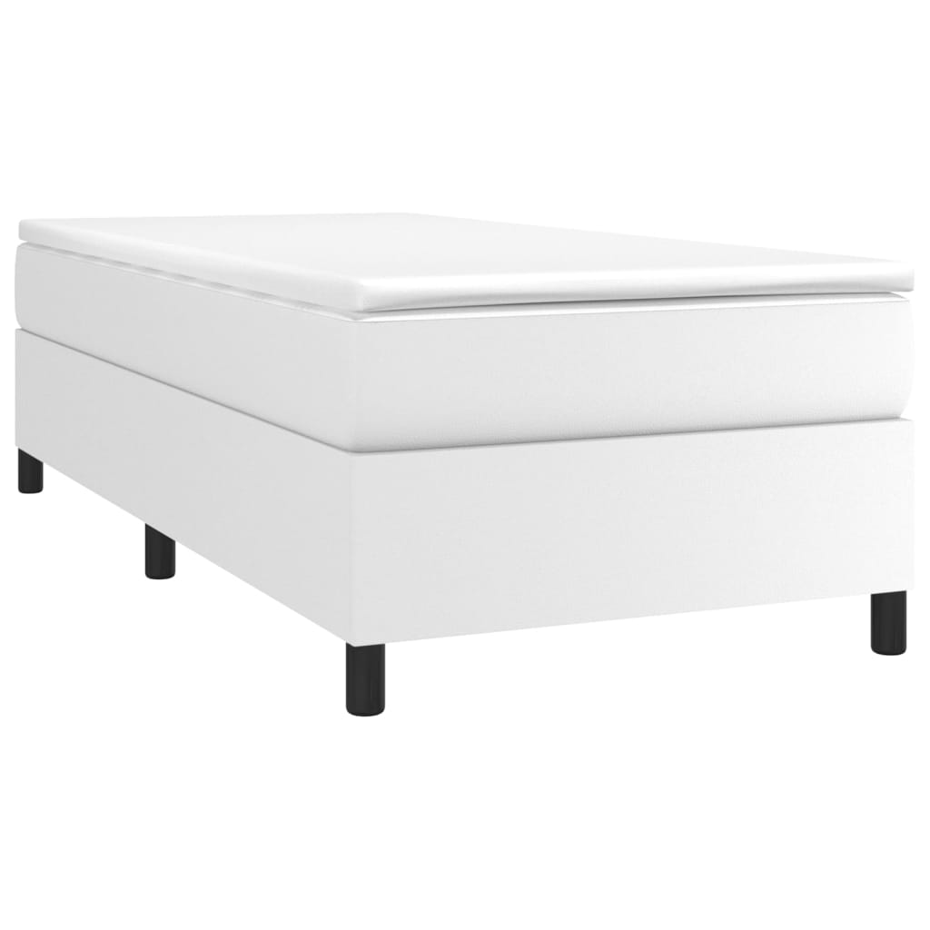 Okvir za krevet s oprugom bijela 90x190 cm od umjetne kože