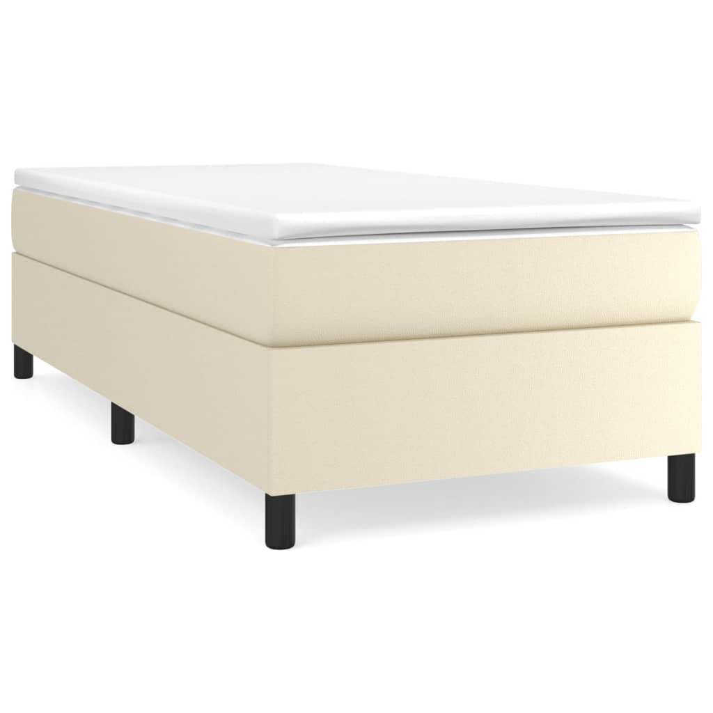 Okvir za krevet s oprugom krem 90x200 cm od umjetne kože