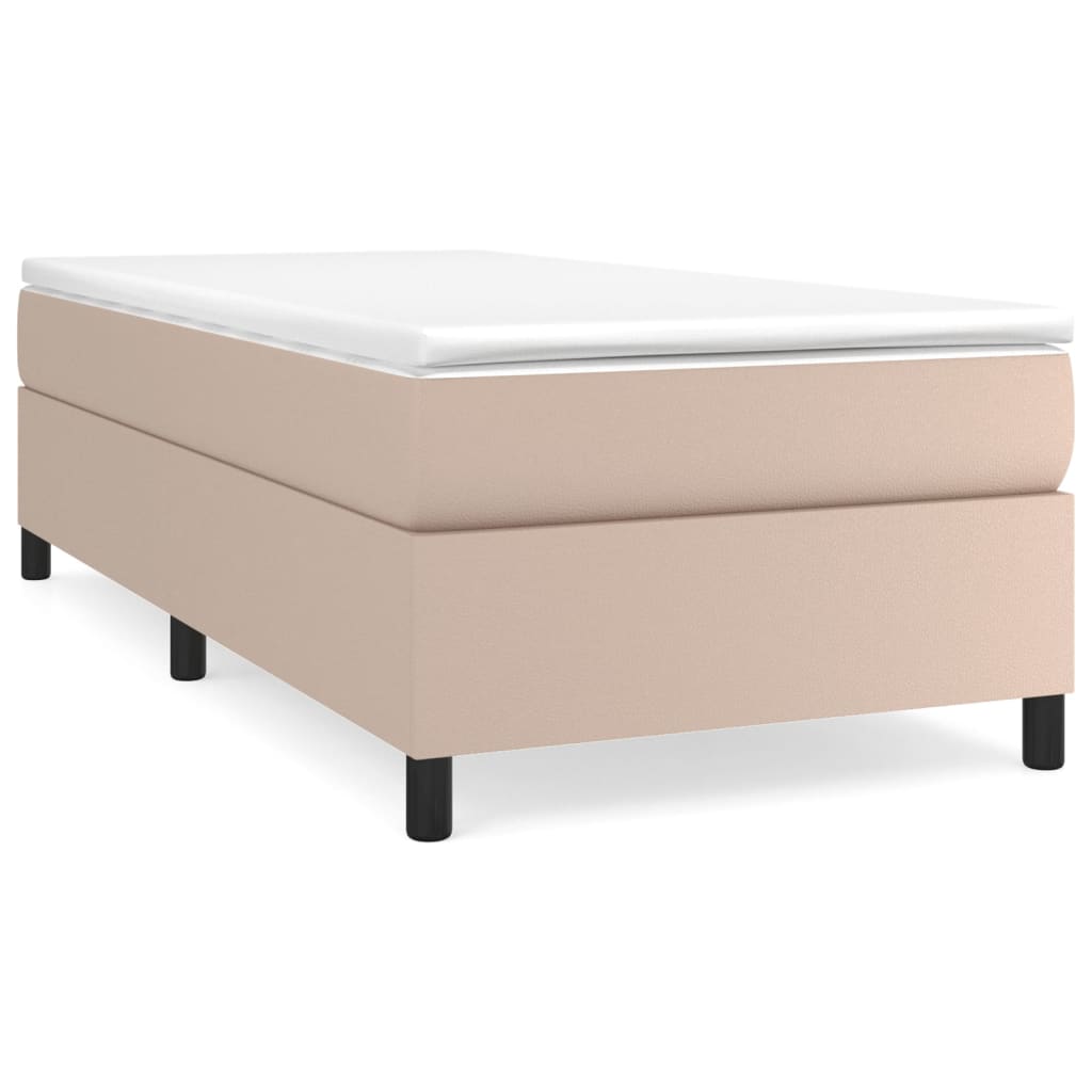 Okvir za krevet s oprugom boja cappuccina 100x200 cm umjetna koža