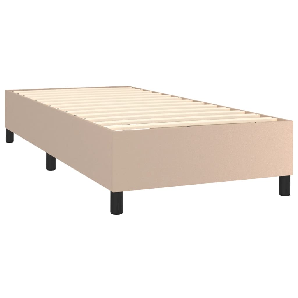 Okvir za krevet s oprugom boja cappuccina 100x200 cm umjetna koža