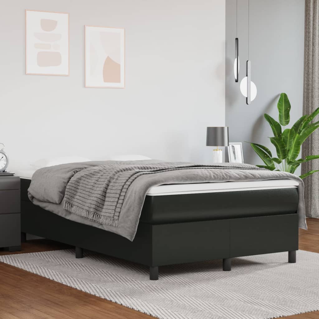 Okvir za krevet s oprugom crni 120 x 200 cm od umjetne kože
