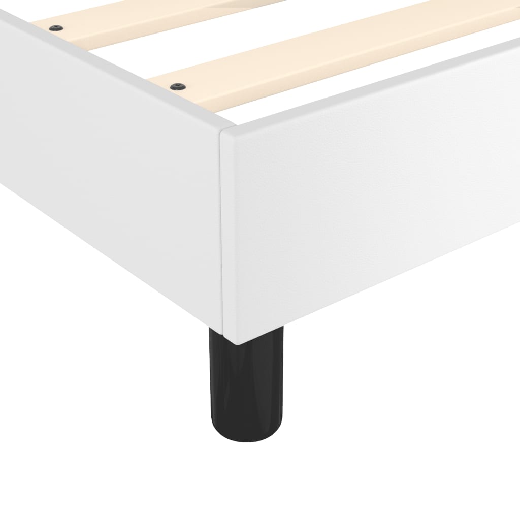 Okvir za krevet s oprugom bijela 120x200 cm od umjetne kože