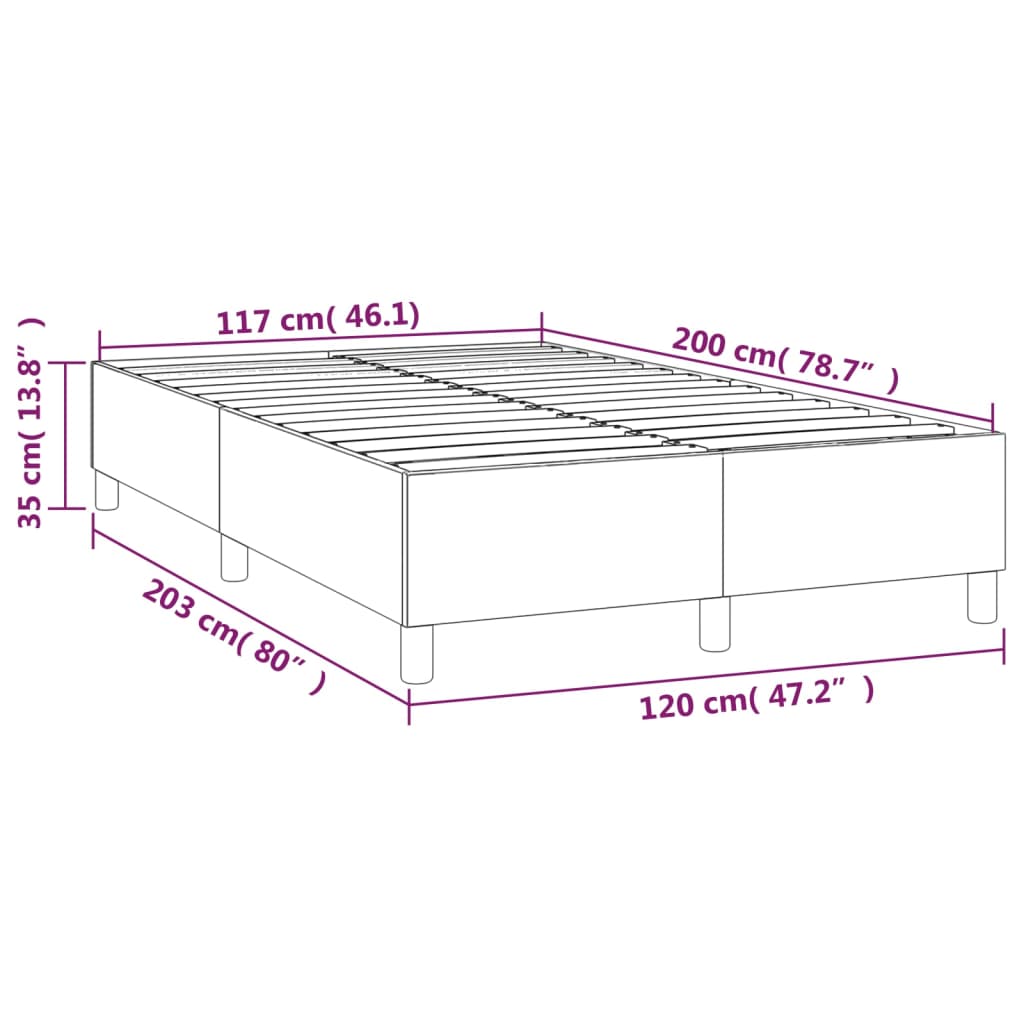 Okvir za krevet s oprugom krem 120 x 200 cm od umjetne kože