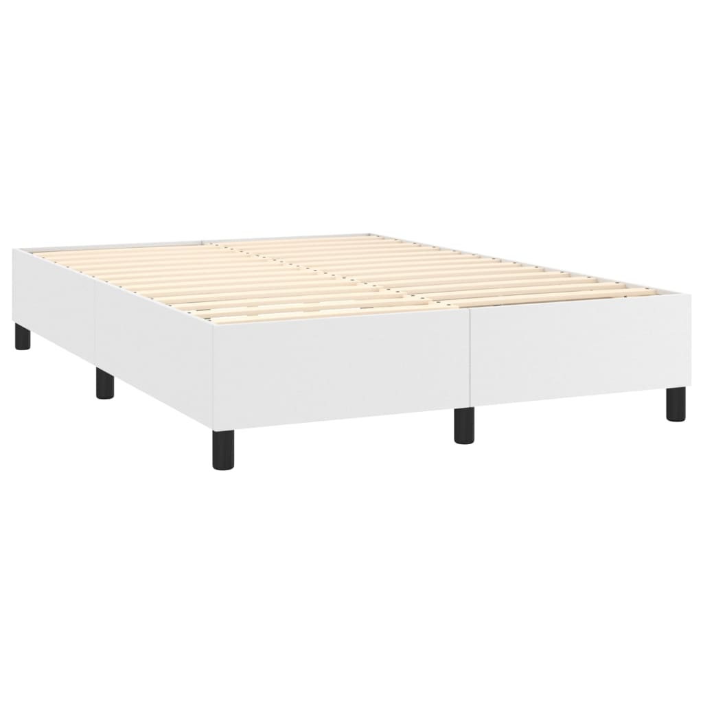 Okvir za krevet s oprugom bijela 140x190 cm od umjetne kože