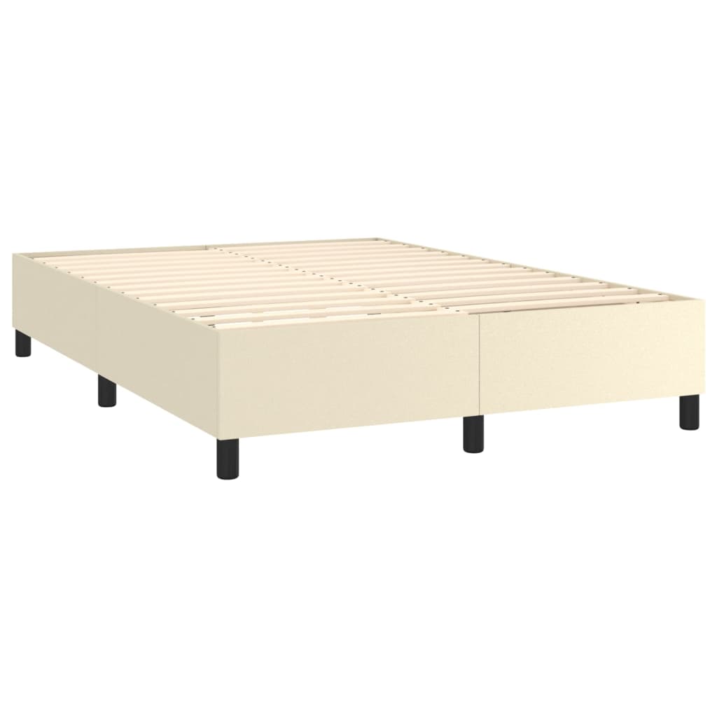 Okvir za krevet s oprugom krem 140x200 cm od umjetne kože