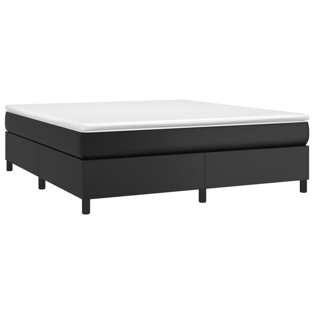 Okvir za krevet s oprugom crni 160x200 cm od umjetne kože