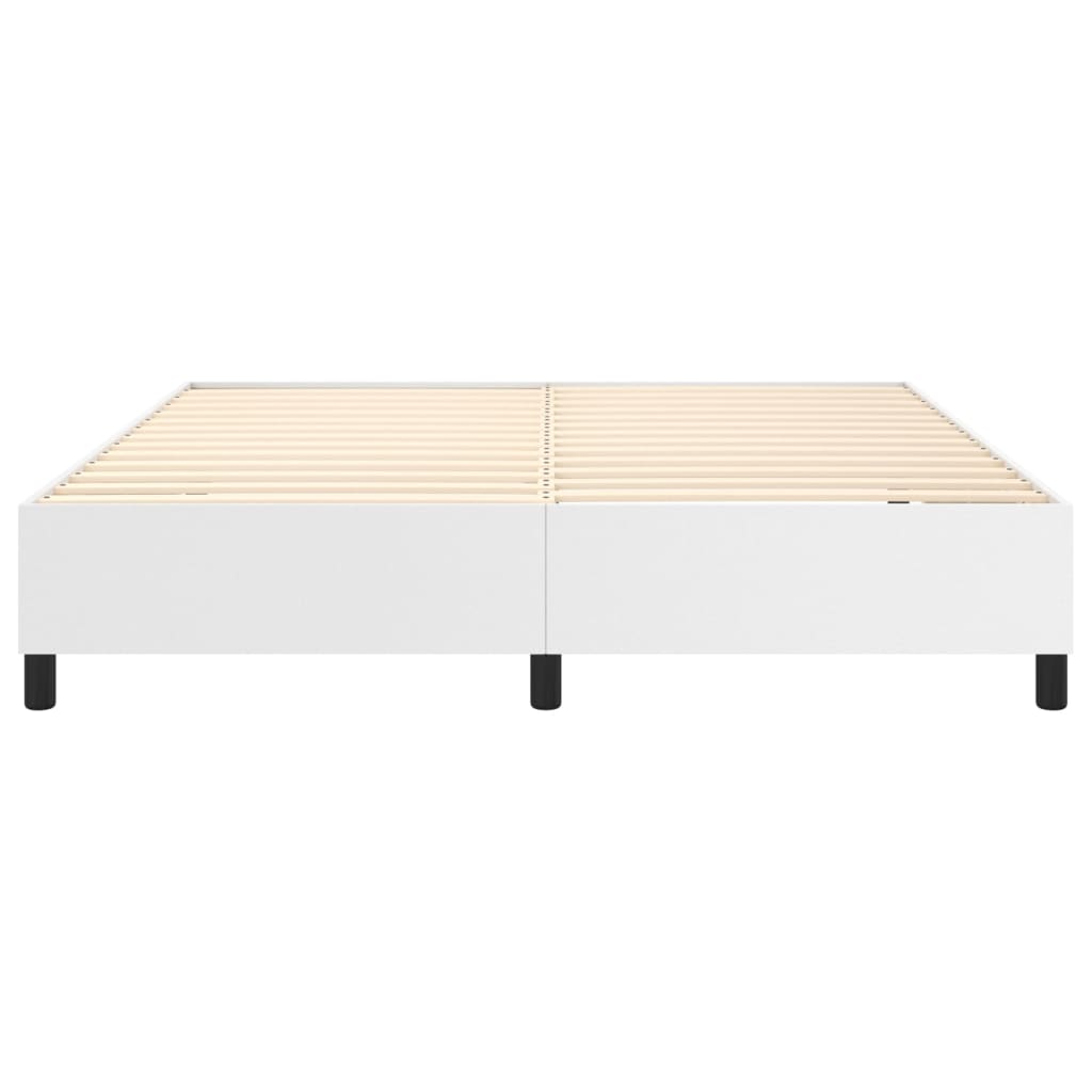 Okvir za krevet s oprugom bijela 180x200 cm od umjetne kože