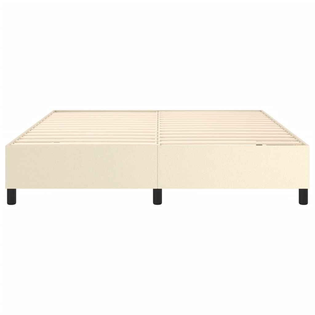 Okvir za krevet s oprugom krem 180x200 cm od umjetne kože