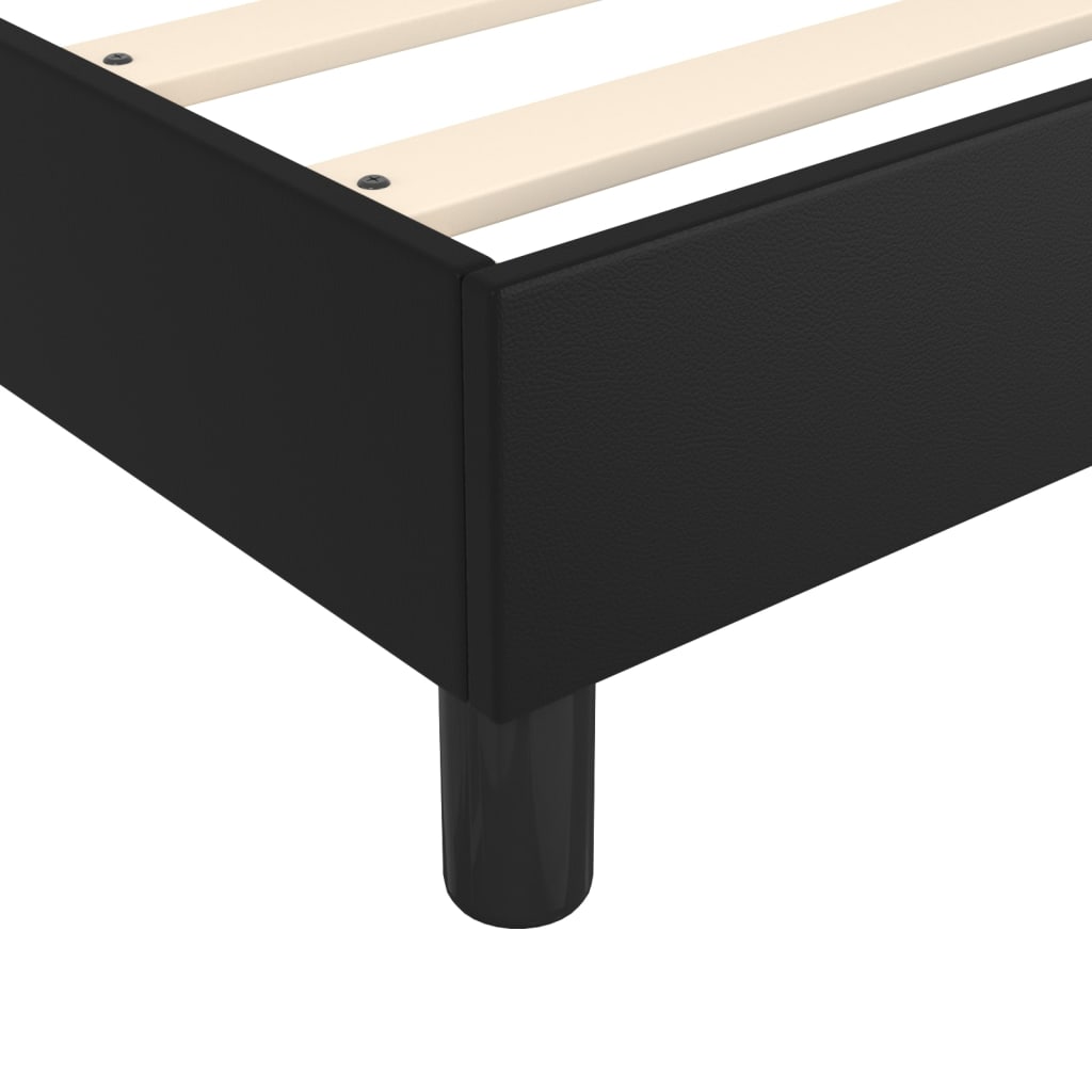 Okvir za krevet s oprugom crni 200x200 cm od umjetne kože