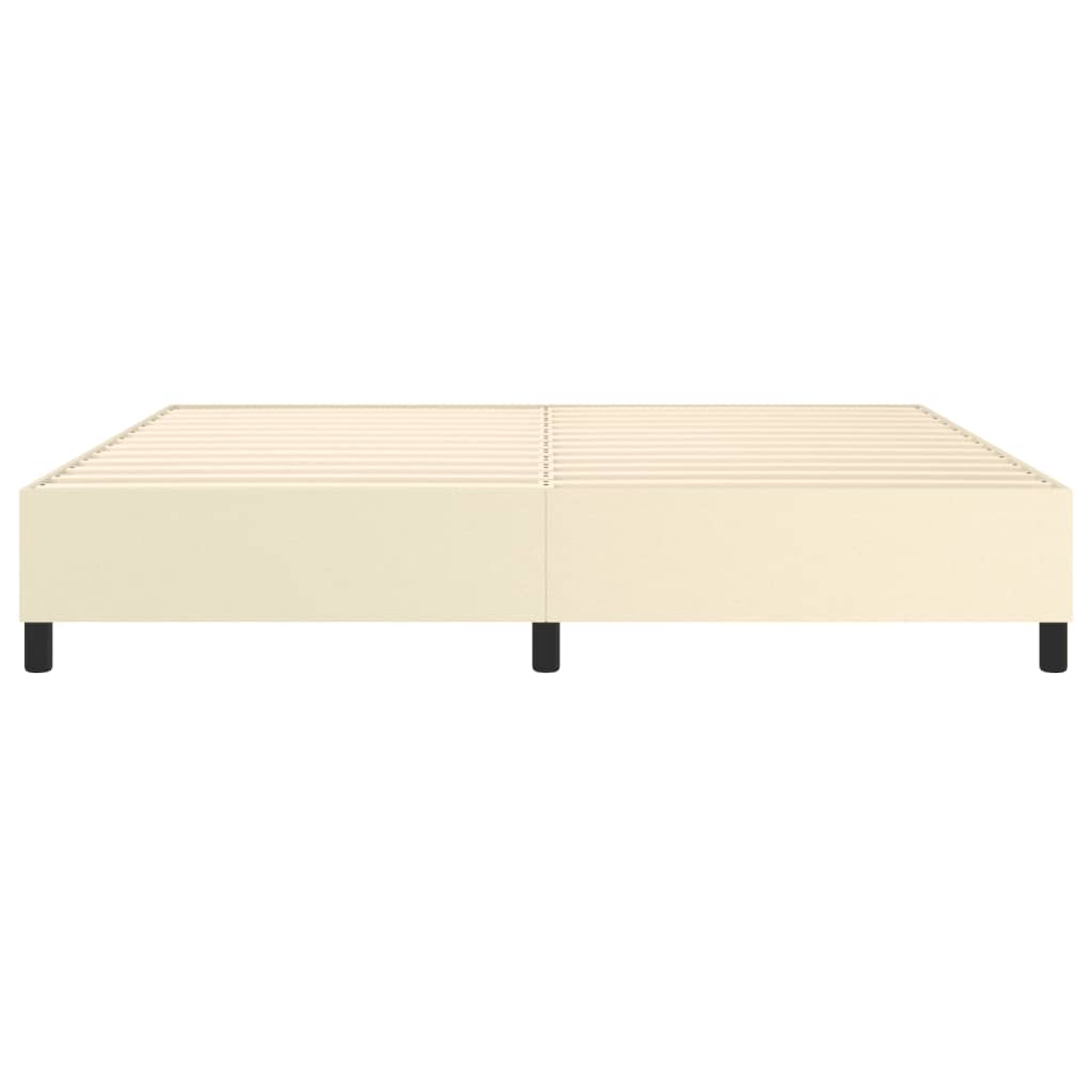 Okvir za krevet s oprugom krem 200x200 cm od umjetne kože