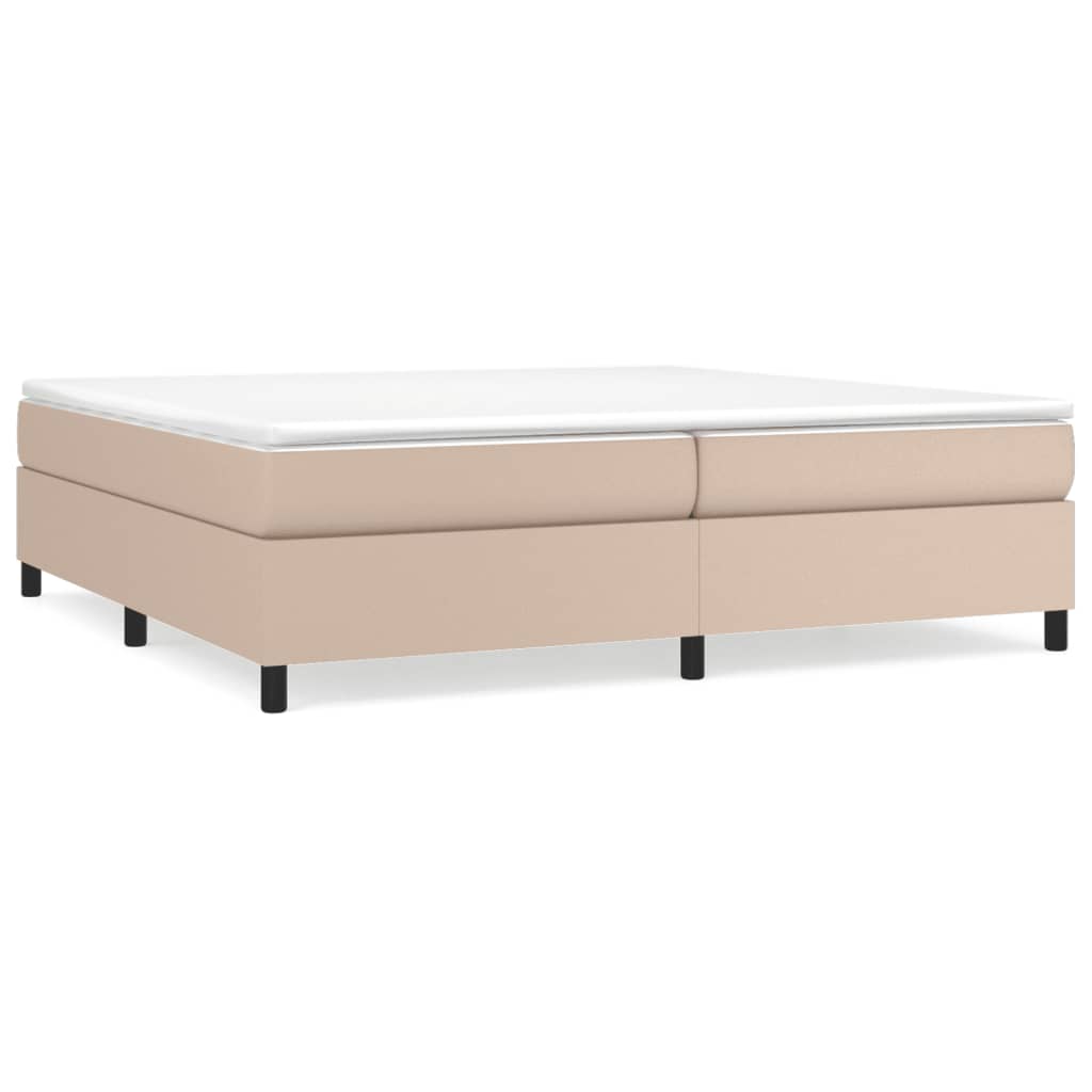 Okvir za krevet s oprugom boja cappuccina 200x200 cm od umjetne kože
