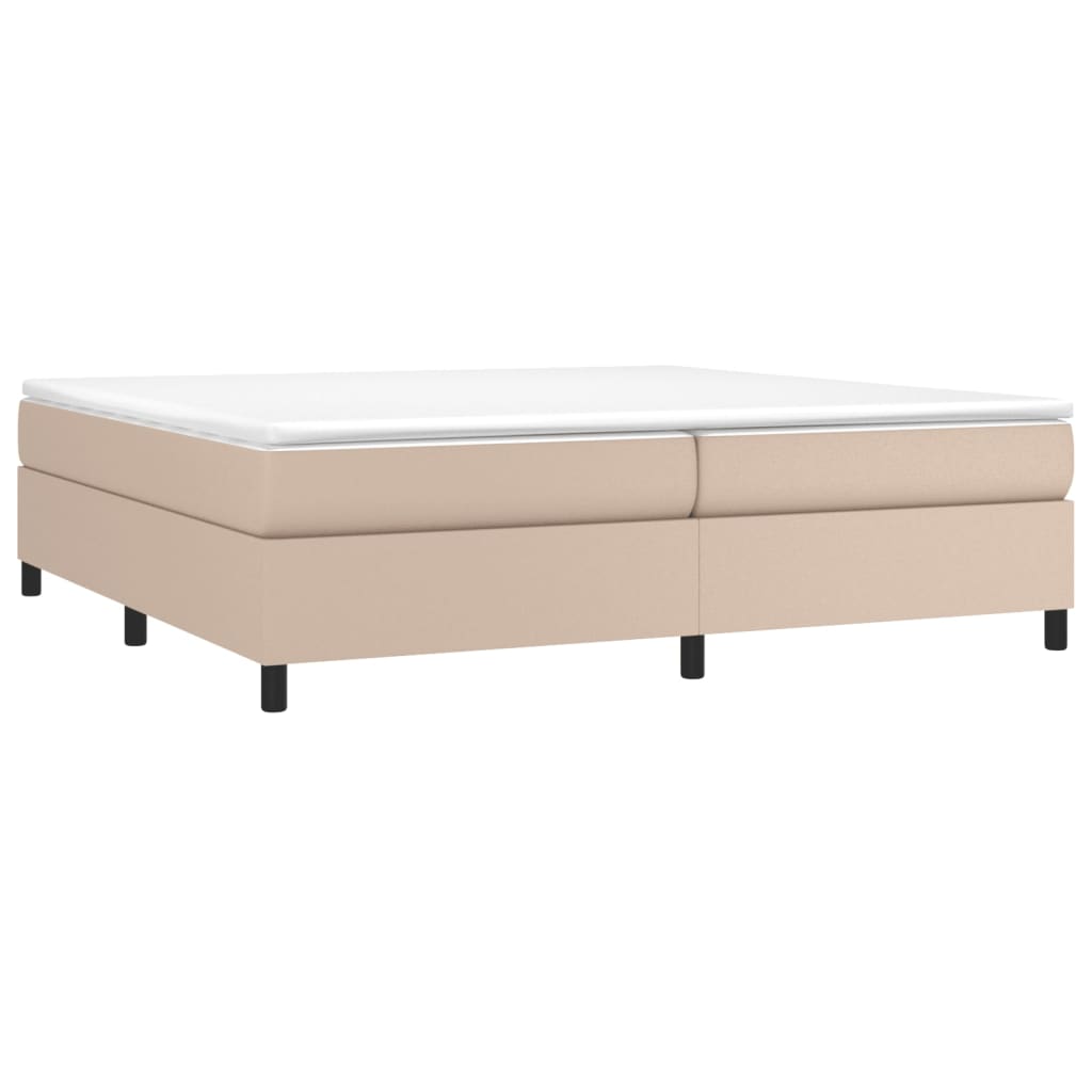 Okvir za krevet s oprugom boja cappuccina 200x200 cm od umjetne kože