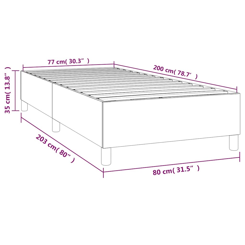 Okvir za krevet s oprugom tamnozeleni 80 x 200 cm baršunasti