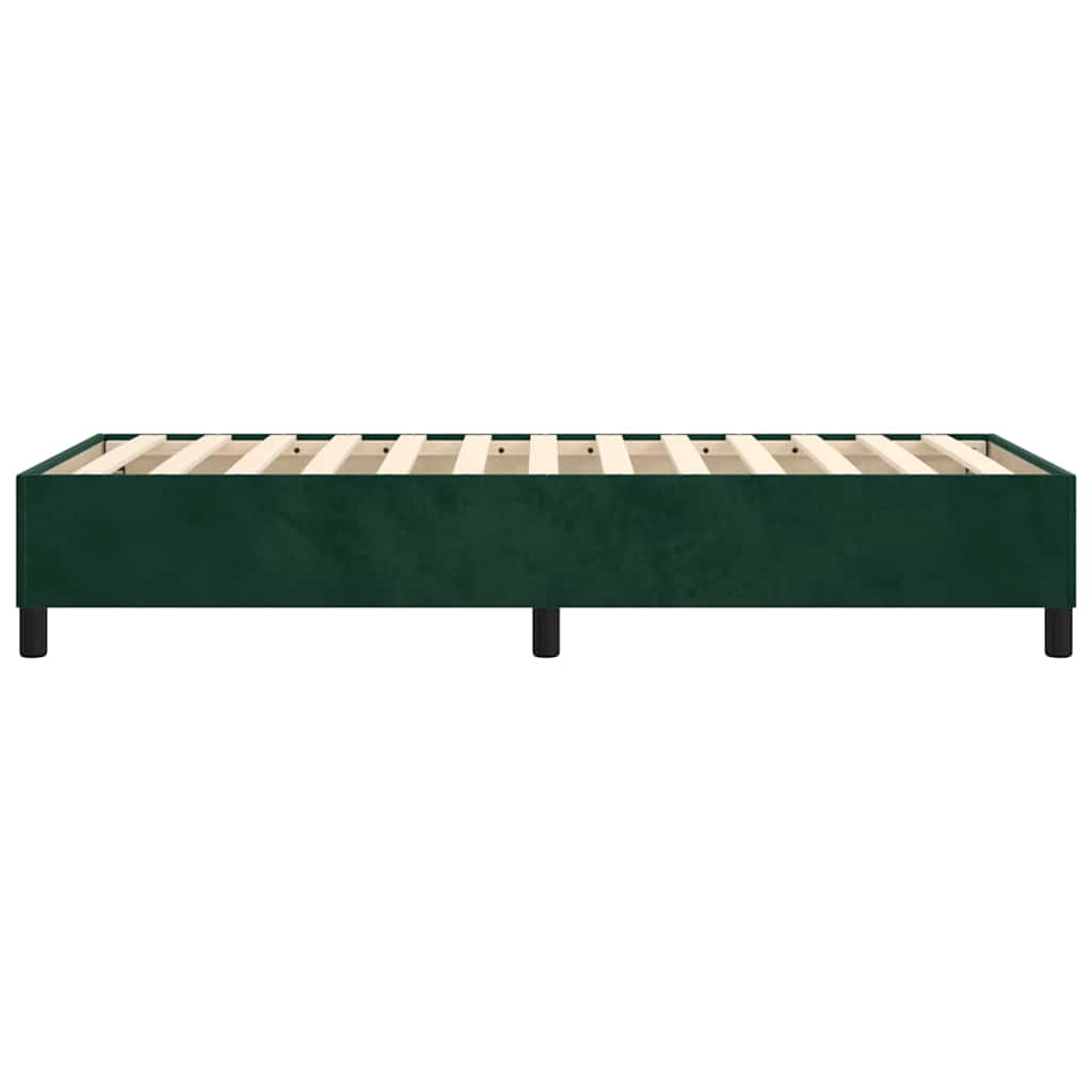 Okvir za krevet s oprugom tamnozeleni 90x190 cm baršunasti