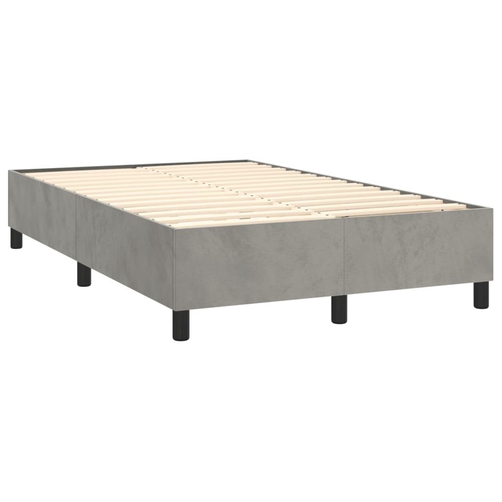 Okvir za krevet s oprugom svjetlosivi 120 x 200 cm baršunasti