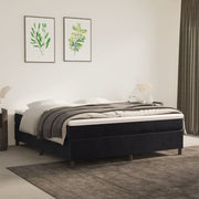 Okvir za krevet s oprugom crni 160x200 cm baršunasti