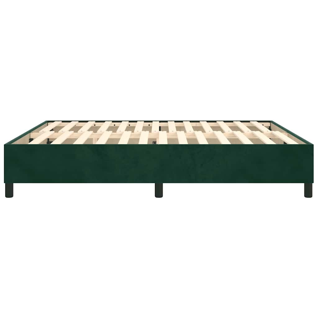 Okvir za krevet s oprugom tamnozeleni 180x200 cm baršunasti