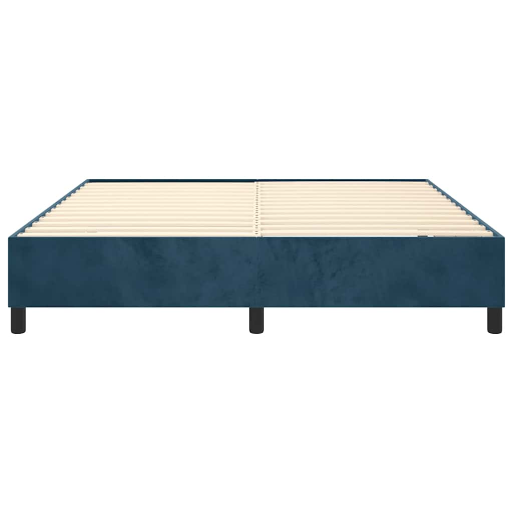 Okvir za krevet s oprugom tamnoplavi 180x200 cm baršunasti