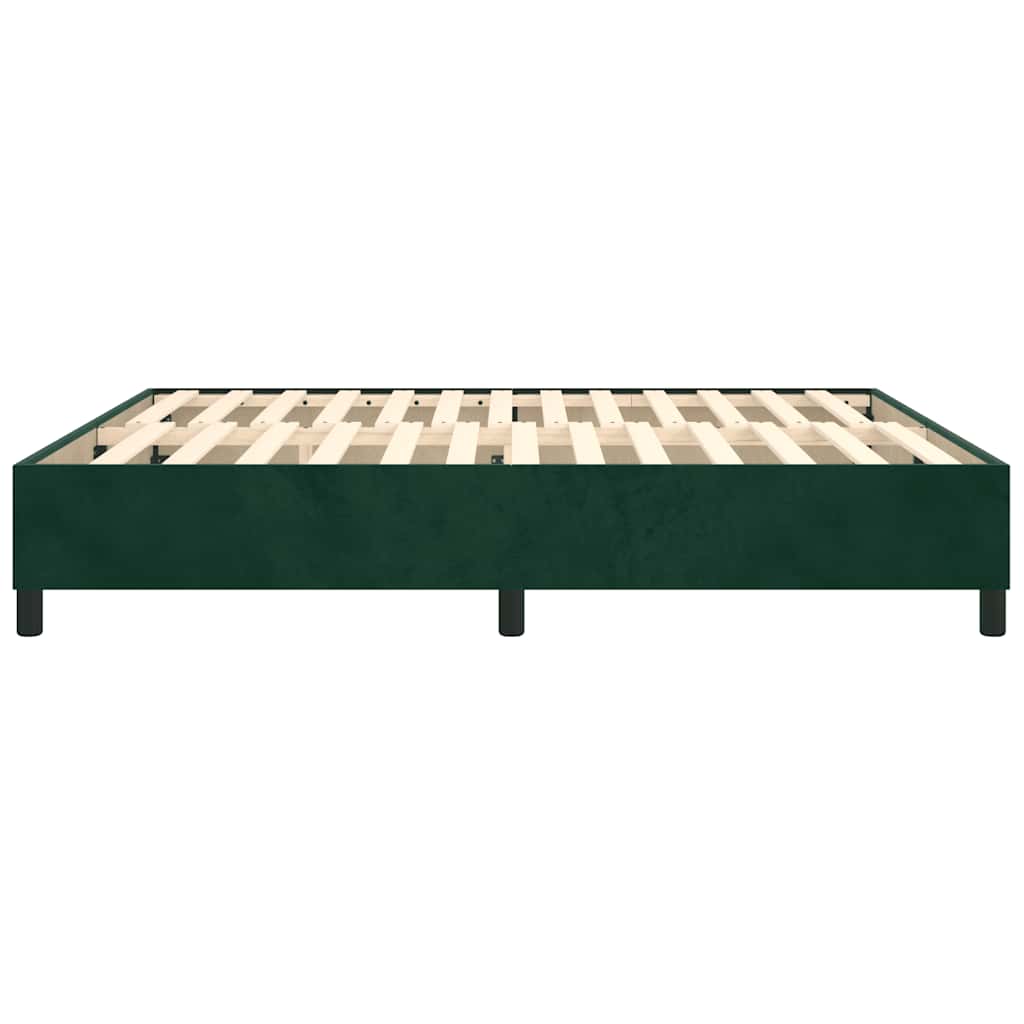 Okvir za krevet s oprugom tamnozeleni 200x200 cm baršunasti