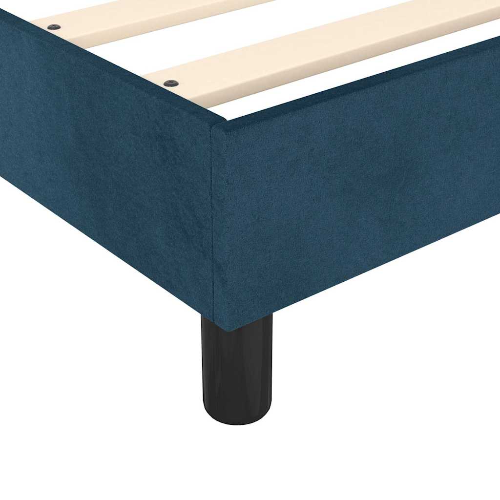Okvir za krevet s oprugom tamnoplavi 200x200 cm baršunasti