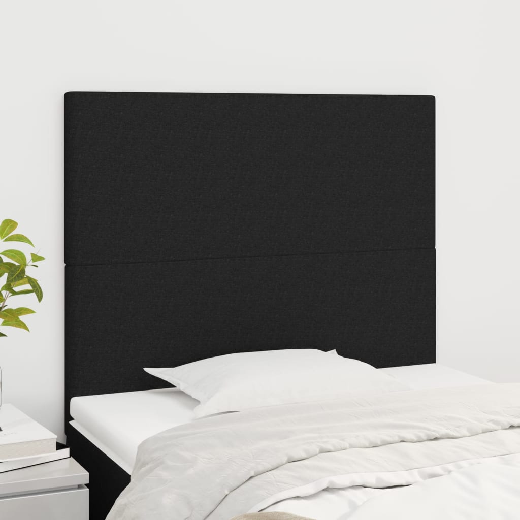 Uzglavlje Crno 80x5x118/128 cm Tkanina