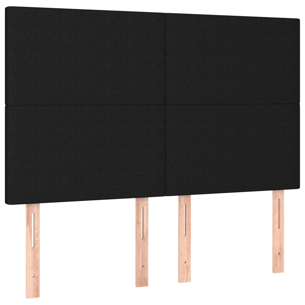 Uzglavlje crno 144x5x118/128 cm tkanina