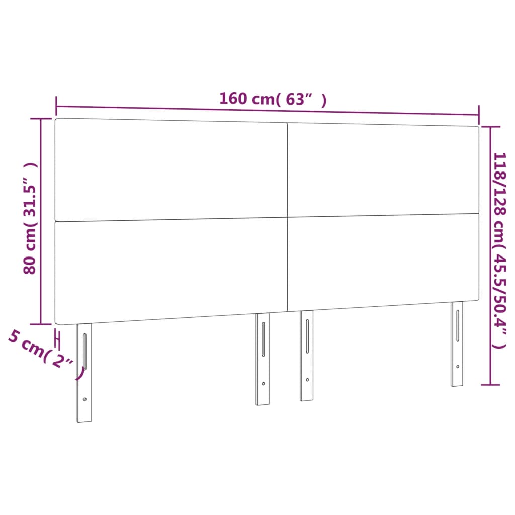 Uzglavlje Crno 160x5x118/128 cm Tkanina