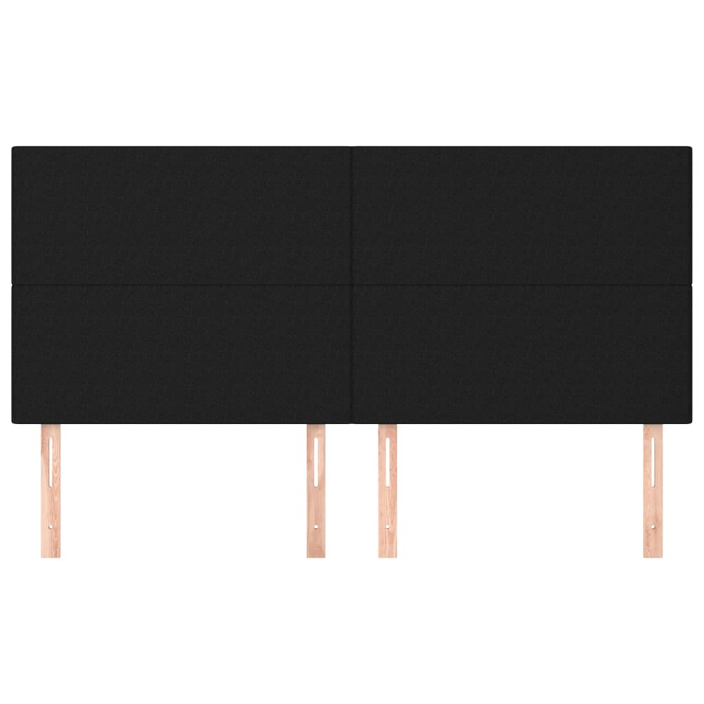 Uzglavlje Crno 180x5x118/128 cm Tkanina