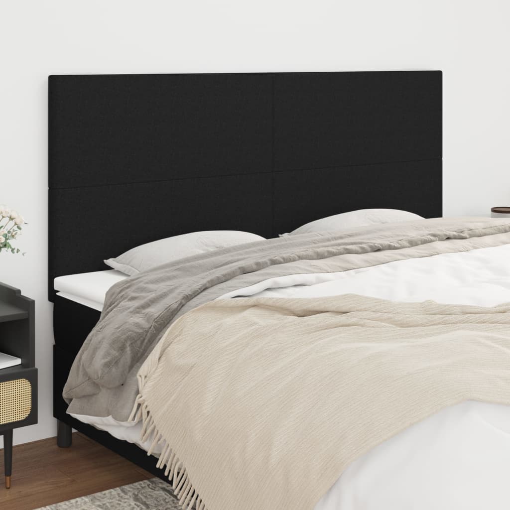 Uzglavlje Crno 180x5x118/128 cm Tkanina