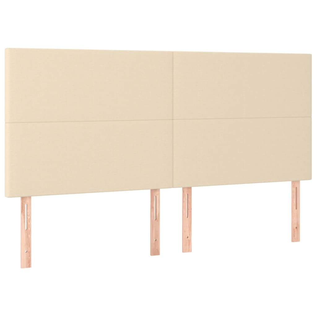 Uzglavlje krem boje 200x5x118/128 cm tkanina