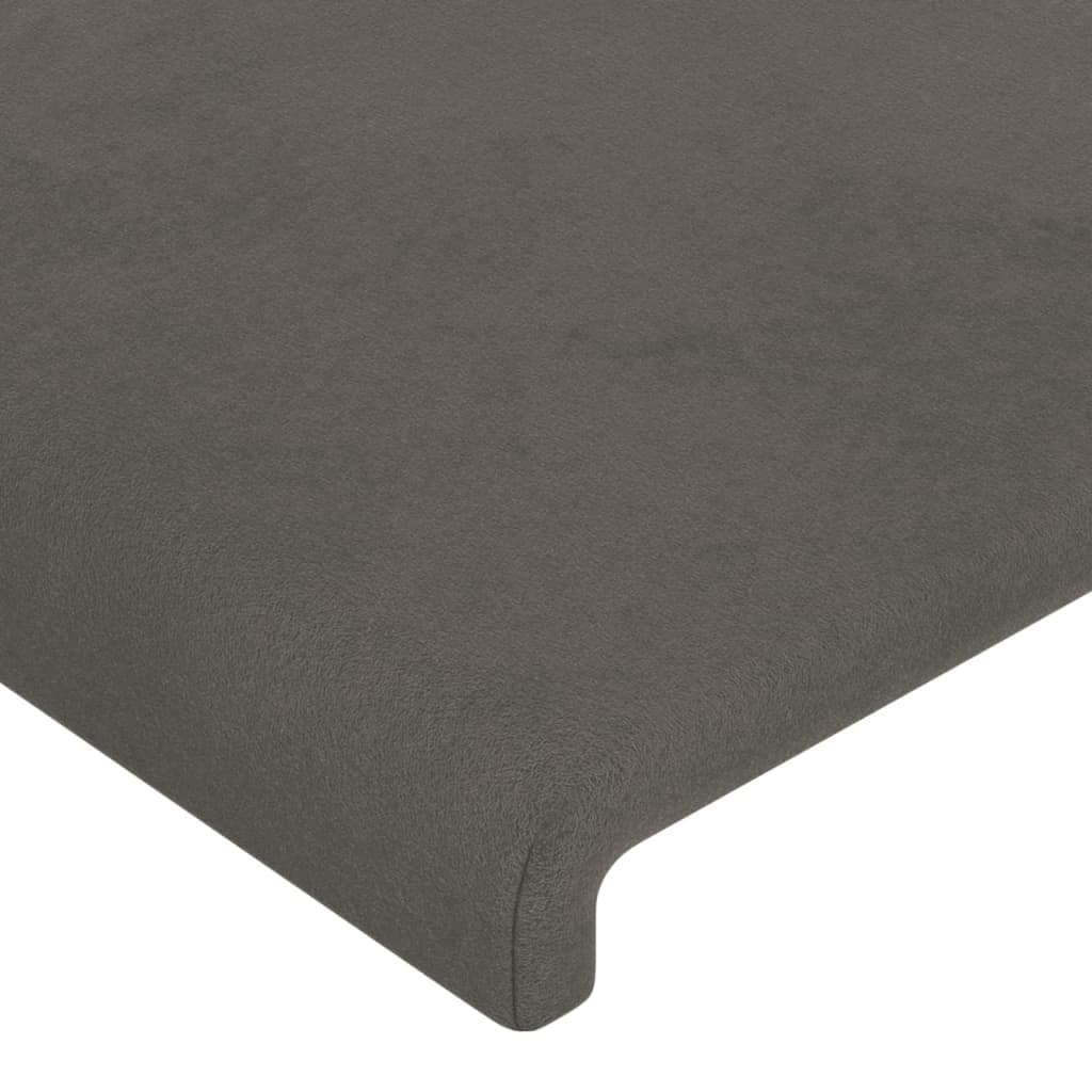Uzglavlje tamno sivo 80x5x118/128 cm baršunasto