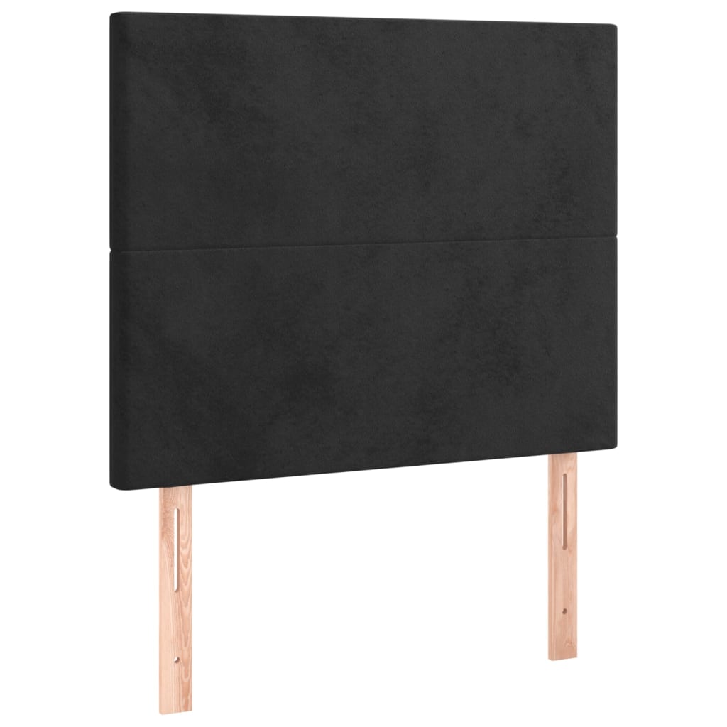 Uzglavlje crno 100x5x118/128 cm baršunasto