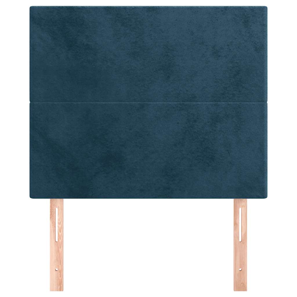 Uzglavlje tamnoplavo 100x5x118/128 cm baršunasto