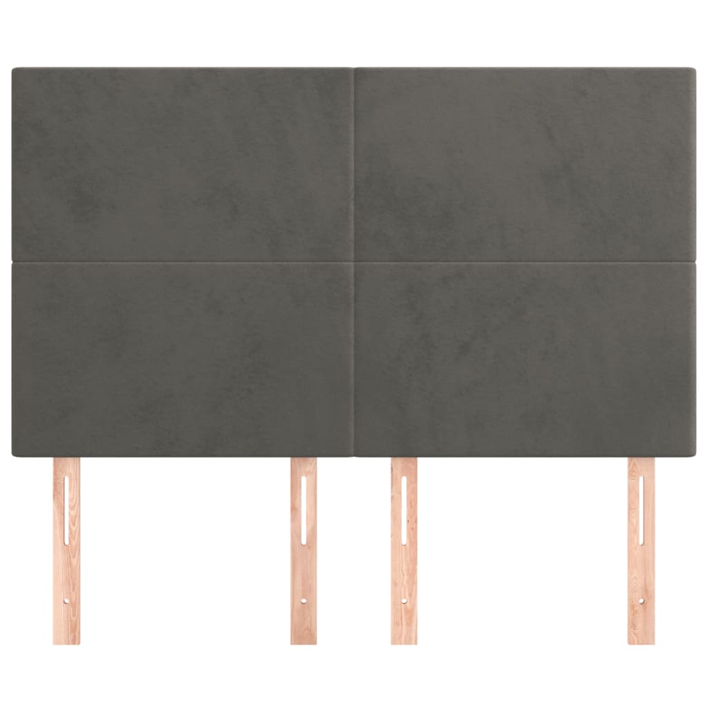 Uzglavlje tamno sivo 144x5x118/128 cm baršunasto