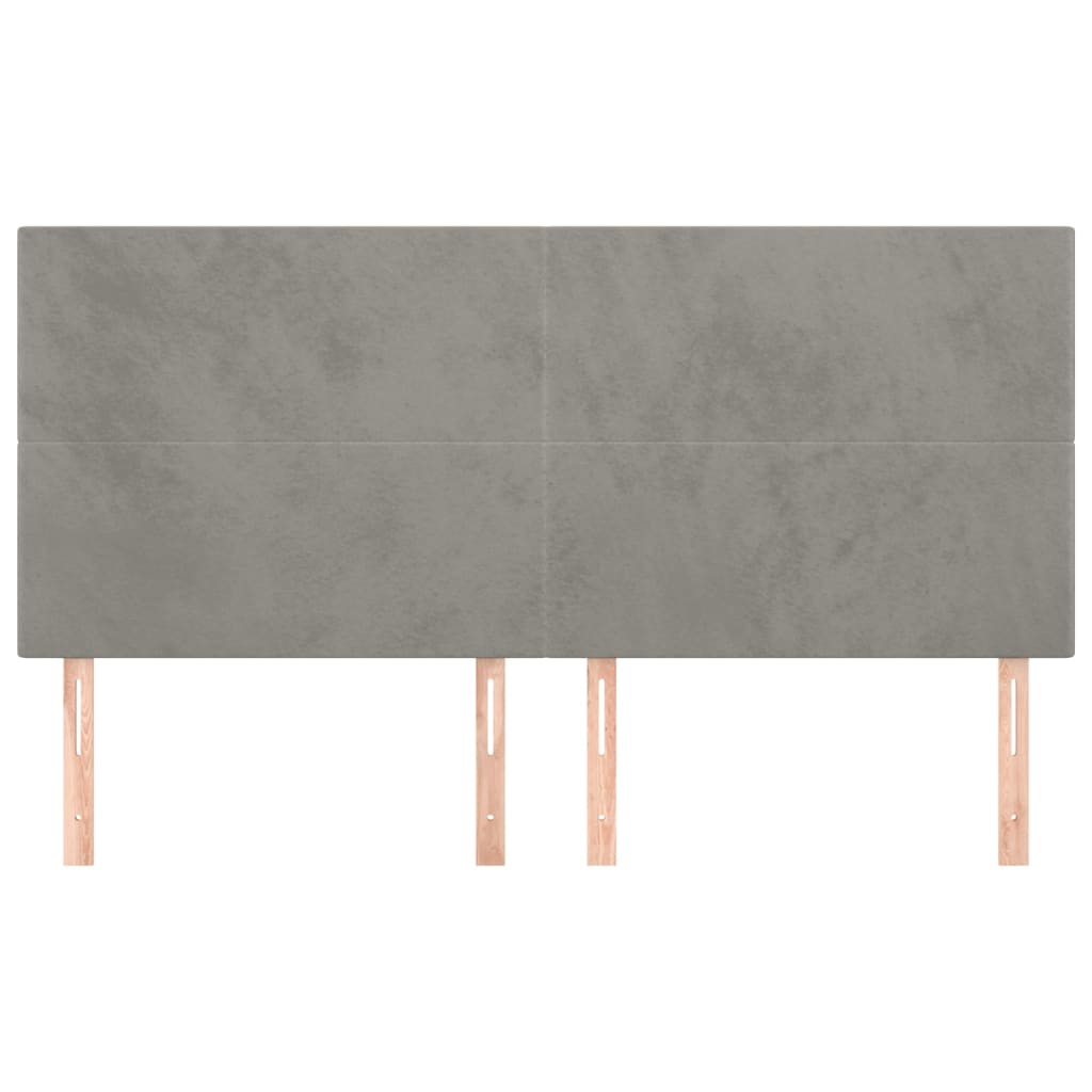 Uzglavlje svijetlosivo 160x5x118/128 cm baršunasto