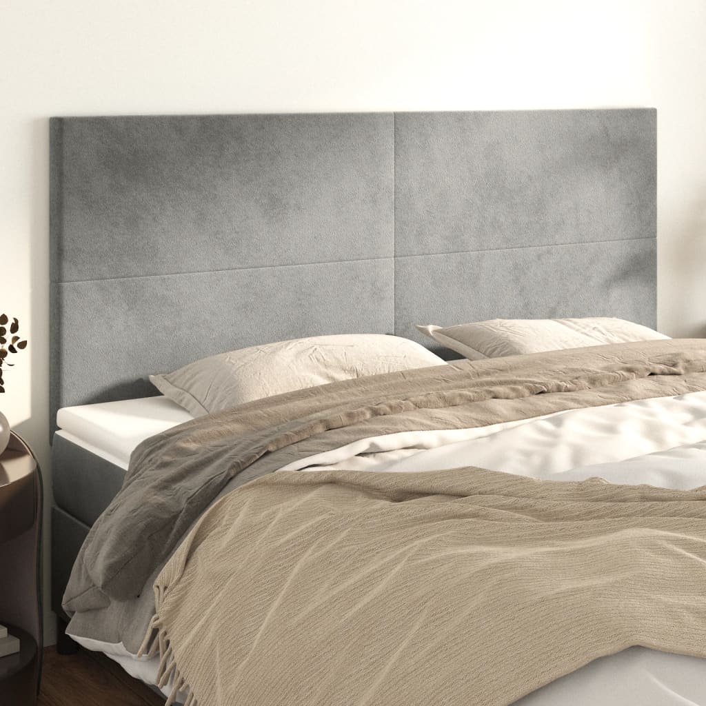 Uzglavlje svijetlosivo 160x5x118/128 cm baršunasto