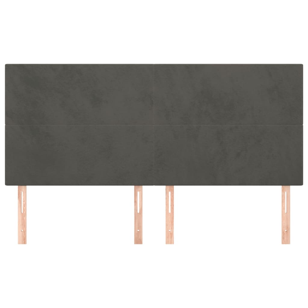 Uzglavlje tamno sivo 200x5x118/128 cm baršunasto