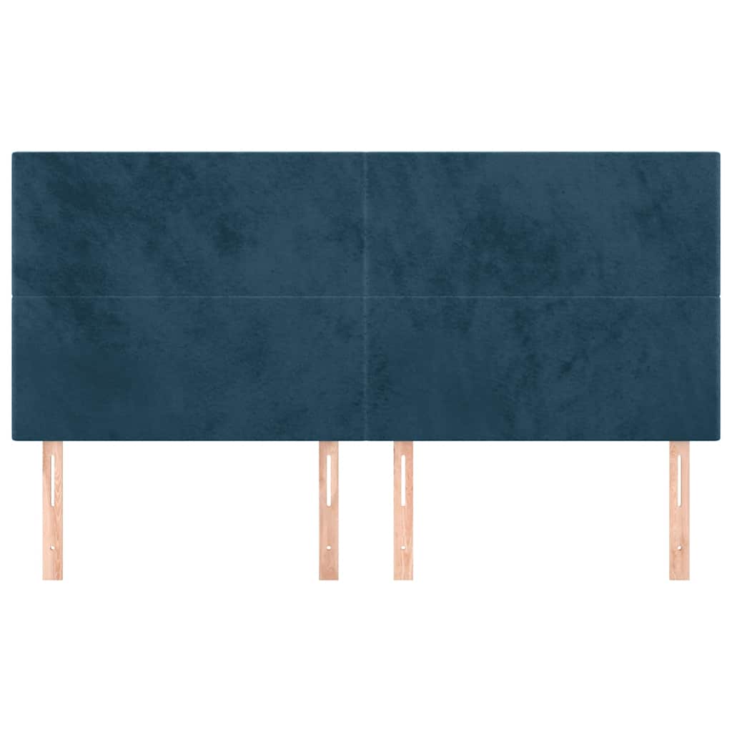 Uzglavlje tamnoplavo 200x5x118/128 cm baršunasto