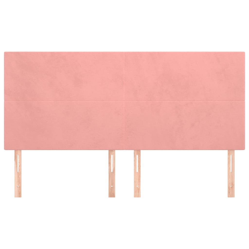 Uzglavlje roze 200x5x118/128 cm baršunasto