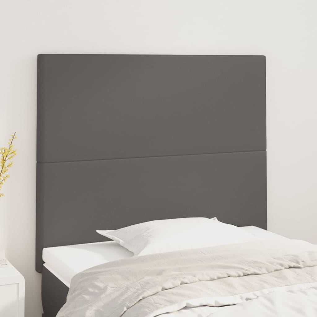 Uzglavlje sivo 80x5x118/128 cm umjetna koža