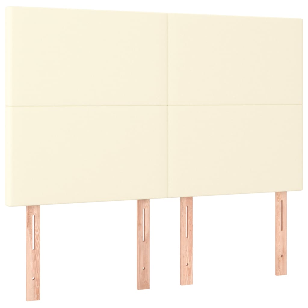 Uzglavlje krem boje 144x5x118/128 cm umjetna koža