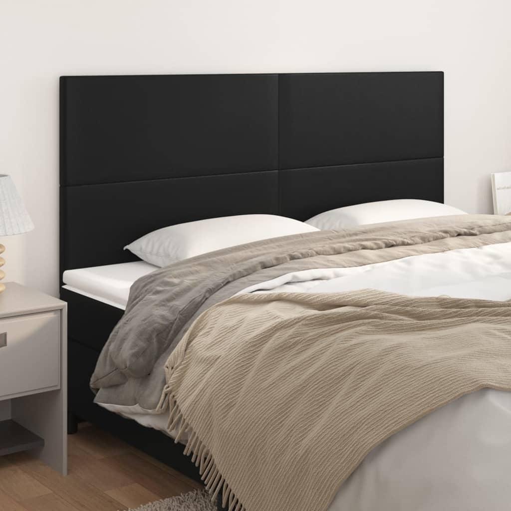 Uzglavlje Crno 160x5x118/128 cm Imitacija kože
