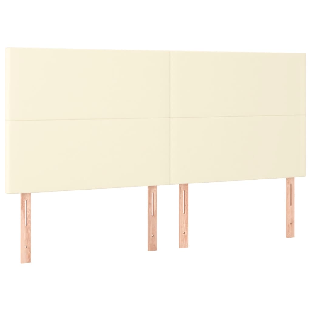 Uzglavlje krem boje 160x5x118/128 cm umjetna koža