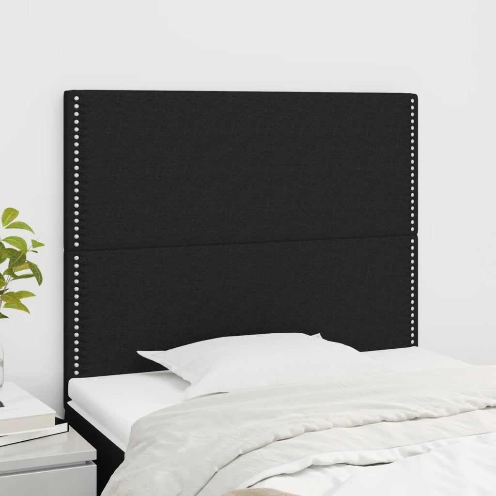 Uzglavlje Crno 80x5x118/128 cm Tkanina