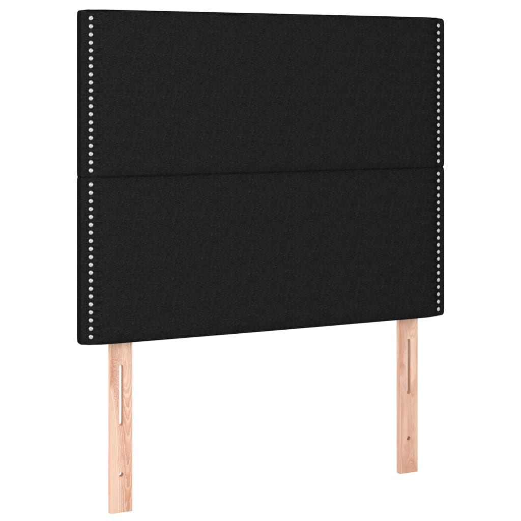 Uzglavlje Crno 90x5x118/128 cm Tkanina