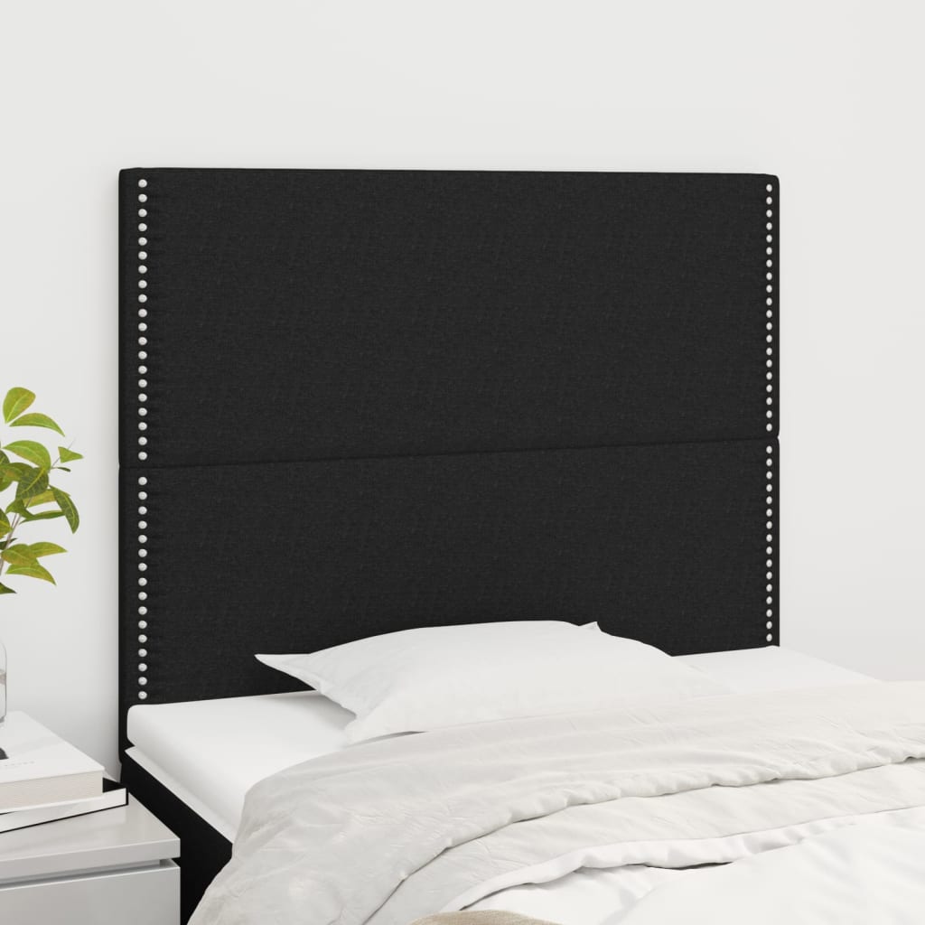 Uzglavlje crno 100x5x118/128 cm tkanina