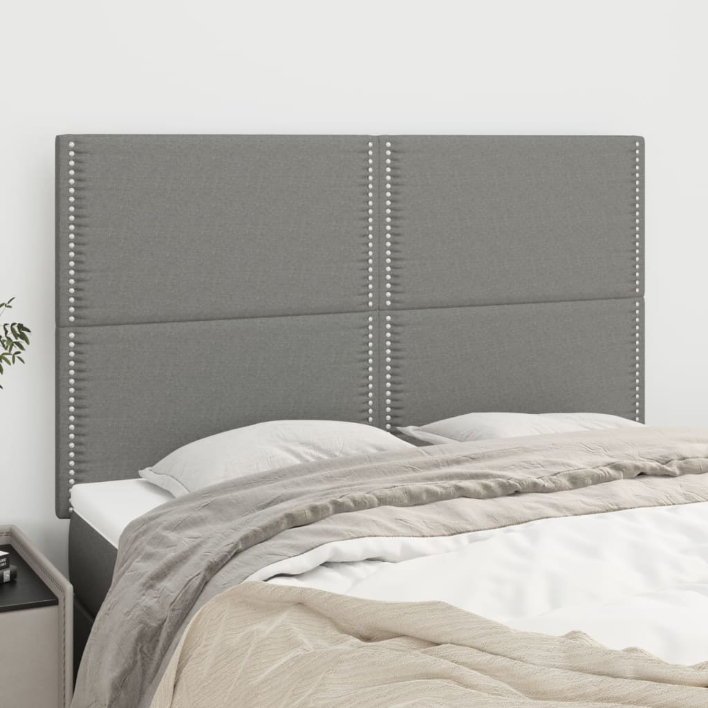 Uzglavlje tamno sivo 144x5x118/128 cm tkanina