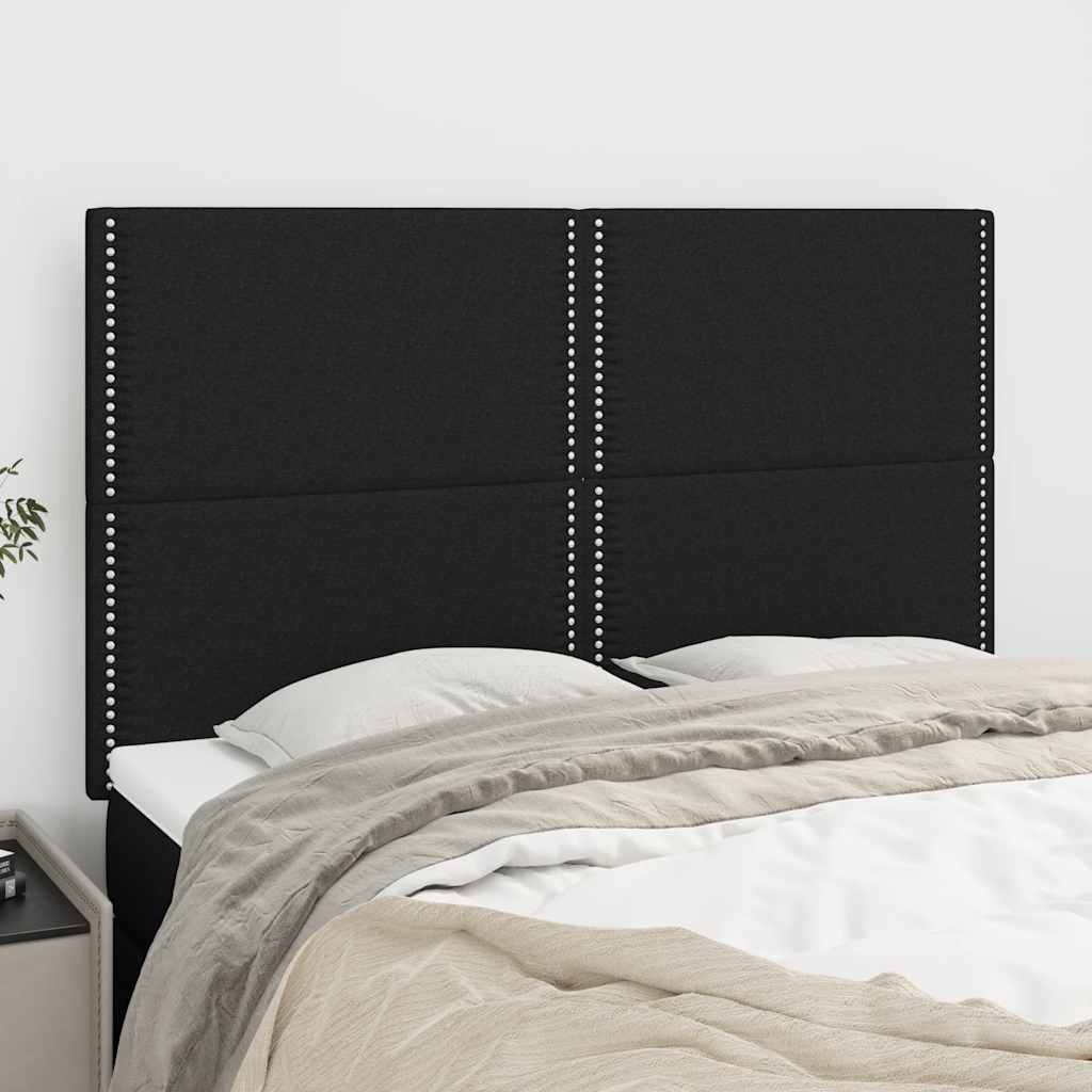 Uzglavlje crno 144x5x118/128 cm tkanina