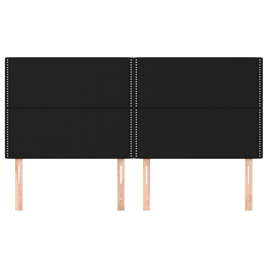 Uzglavlje Crno 160x5x118/128 cm Tkanina