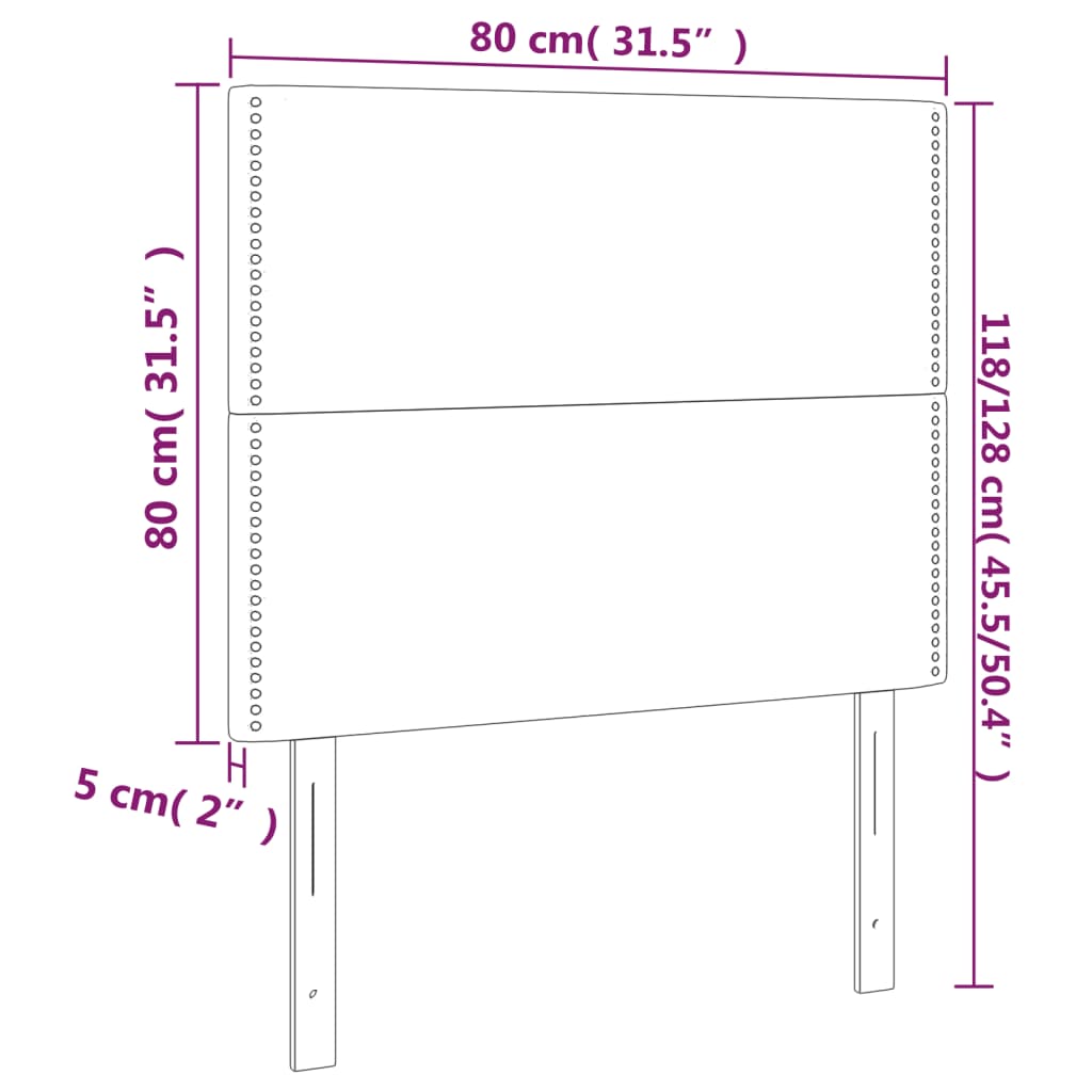 Uzglavlje tamno sivo 80x5x118/128 cm baršunasto